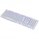 Teclado Gamer Vx Gaming Hydra Branco Abnt2 Multimídia Com Led Azul Sensacao Mecanica Usb 1.8m - Gth100ba